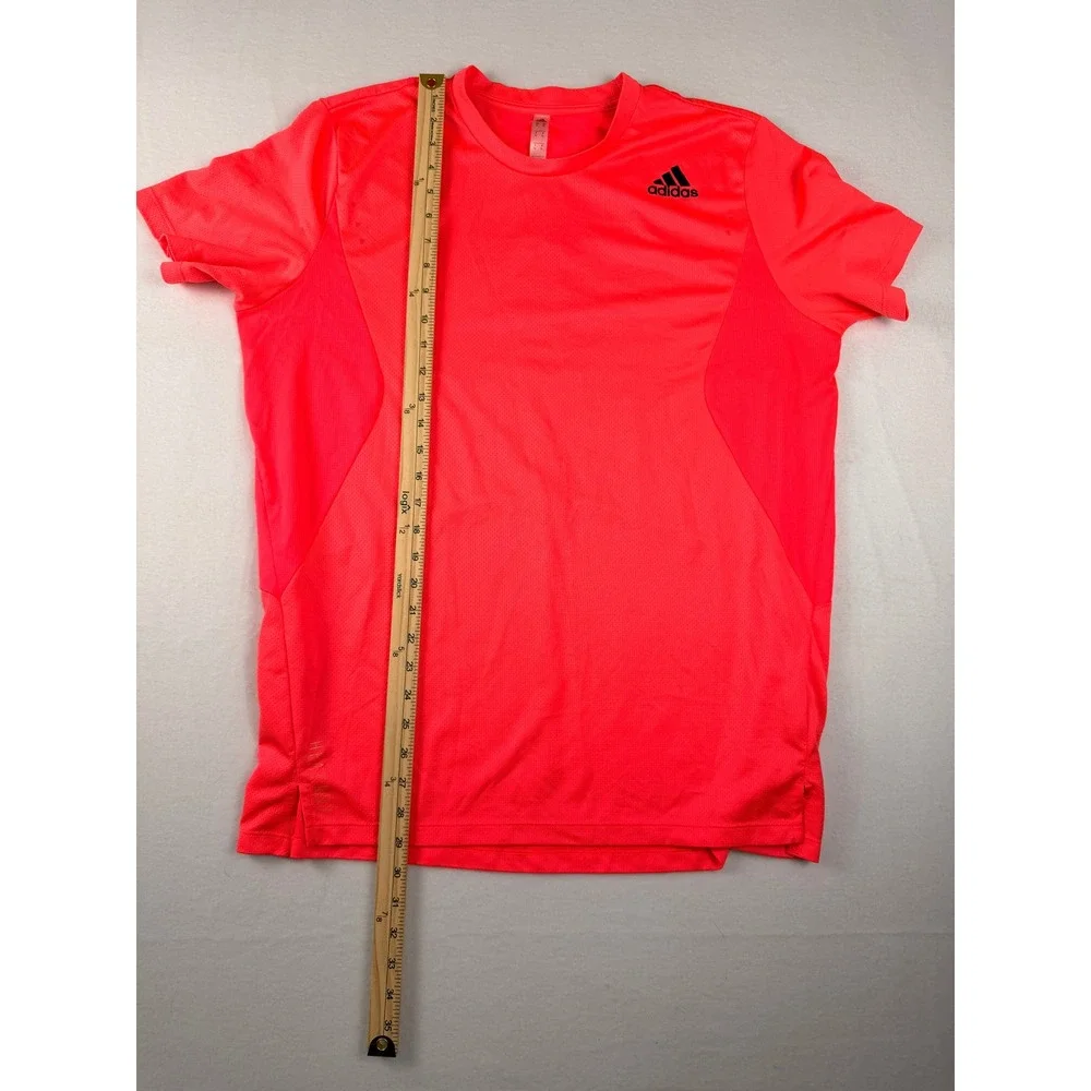 Adidas Mens XL Neon Coral Orange Performance Training Running T-Shirt